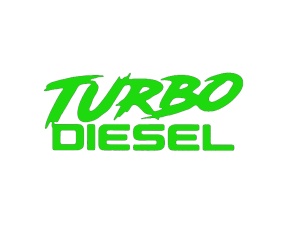 Sticker auto "TURBO DIESEL" 20x8 cm, verde