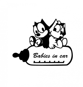 Sticker Babies In Car 15 cm, Creative Rey®