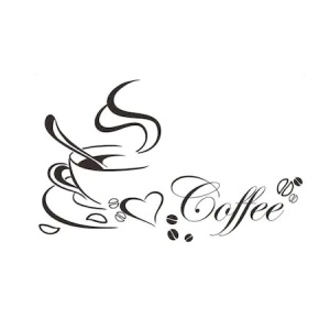 Sticker bucatarie "I love coffe", 40 x 65 cm - Img 1