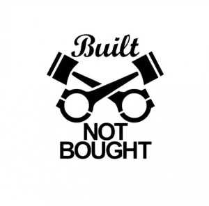 Sticker Built Not Bought 15 cm, Creative Rey®