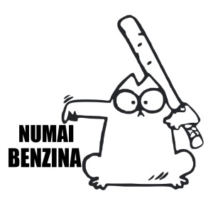 Sticker clapeta rezervor auto, culoare neagra, " Numai Benzina " - Img 2