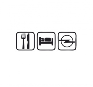 Sticker EAT SLEEP OPEL 17x5.3 cm, Creative Rey®