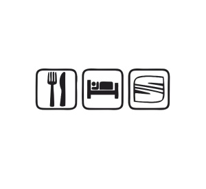 Sticker EAT SLEEP SEAT 15x4.6 cm, Creative Rey®