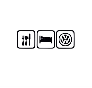 Sticker Eat-Sleep-Volkswagen 15x4.7 cm, Creative Rey®