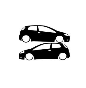 Sticker FIAT GRANDE PUNTO SET 2 BUCATI 15x5 cm, Creative Rey®