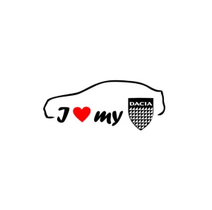 Sticker I Love My Dacia 18x7 cm, Creative Rey®