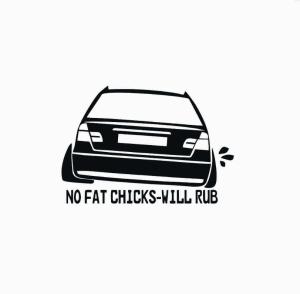 Sticker NO FAT CHICKS BMW 15x10 cm, Creative Rey®