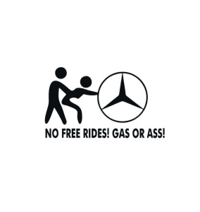 Sticker No Free Rides Mercedes 15x8.8 cm, Creative Rey®