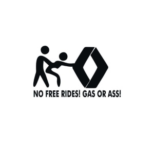Sticker No Free Rides Renault 15x8.8 cm, Creative Rey®