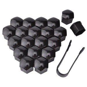Capace prezoane, pe 17 mm, inclus cheie de scos capacele, set 20 buc negre - Img 1