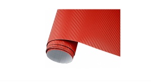 Rola Folie Carbon Auto 3D, dimensiune 1x1,27m, culoare rosu