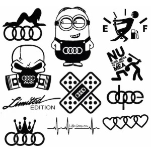 Set 11 stickere auto personalizate Audi 50 x 50 cm