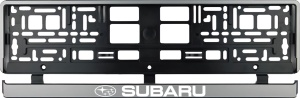 Set 2 bucati, suport numar inmatriculare argintiu Subaru