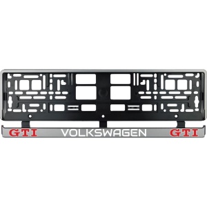 Set 2 bucati, suport numar inmatriculare argintiu VW GTI - Img 2
