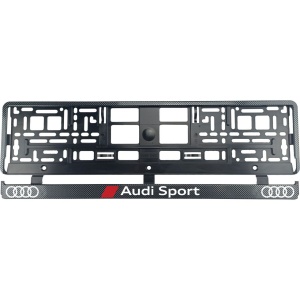 Set 2 bucati, suport numar inmatriculare Carbon, Audi Sport - Img 2