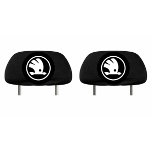 Set 2 huse tetiere negre, pentru gama auto SKODA NOU