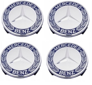 Set 4 Capace Jante Aliaj Mercedes-Benz 75mm Albastre - Img 4