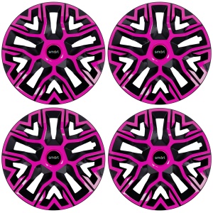 Set 4 Capace Roti 14 `` Best Roz-Negru, Compatibile Cu Smart - Img 2