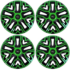 Set 4 Capace Roti 14 `` Best Verde-Negru, Compatibile Cu Opel - Img 2