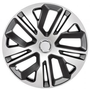 Set 4 Capace Roti 14 inch (R14) Raven Gri-Negru cu inel cromat
