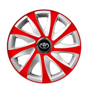 Set 4 capace roti 14 inchi R14 Drift Rosu-Gri, Compatibil cu Toyota
