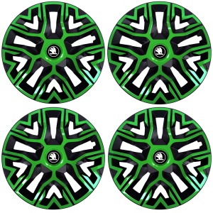 Set 4 Capace Roti 15 `` Best Verde-Negru, Compatibile Cu Skoda Nou - Img 2