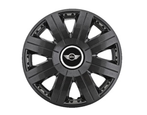 Set 4 Capace Roti 15 inchi (R15) Cosmos Negru, Compatibile cu Minicooper