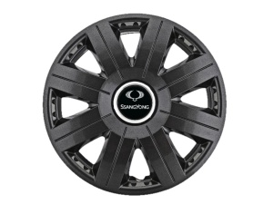 Set 4 Capace Roti 15 inchi (R15) Cosmos Negru, Compatibile cu SsangYong