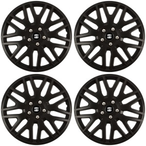 Set 4 Capace Roti 15 inchi (R15) Dakar Negru, Compatibile Cu Seat - Img 2