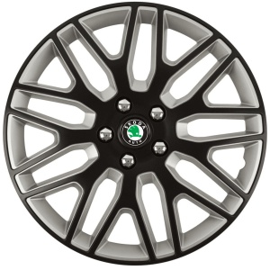 Set 4 Capace Roti 15 inchi (R15) Dakar Negru-Gri, Compatibile Cu Skoda