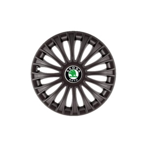 Set 4 Capace Roti 15 inchi (R15) Dino Negru, Compatibile cu Skoda - Img 3