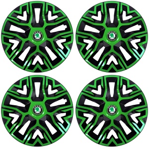 Set 4 Capace Roti 16 `` Best Verde-Negru, Compatibile Cu Skoda - Img 2