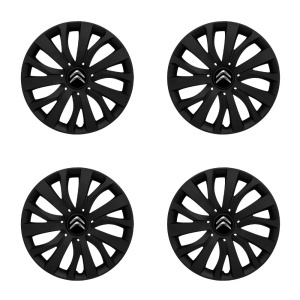 Set 4 capace roti 16 inch (R16) compatibile CITROEN, Model - 432 Black Edition - Img 2