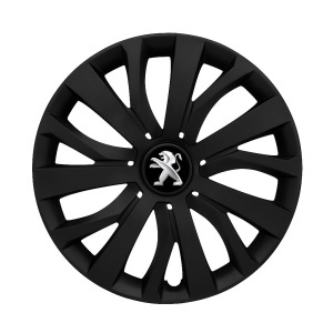 Set 4 capace roti 16 inch (R16) compatibile PEUGEOUT, Model - 432 Black Edition