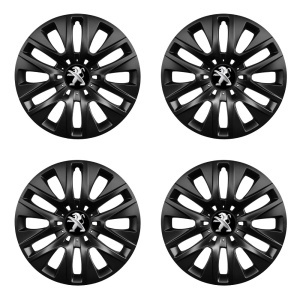 Set 4 capace roti 16 inchi (R16) compatibile PEUGEOT, Model 429 Black - Img 2