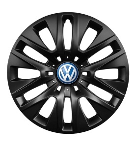 Set 4 capace roti 16 inchi (R16) compatibile VOLKSWAGEN, Model 429 Black, Sigla Albastra