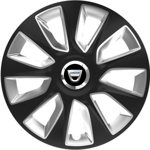 Set 4 Capace Roti 16 inchi (R16) Stratos Gri-Negru, Compatibile Cu Dacia