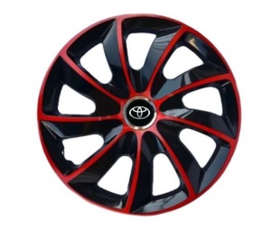 Set 4 Capace Roti 17 inchi (R17), Stig Rosu-Negru, Compatibil cu Toyota