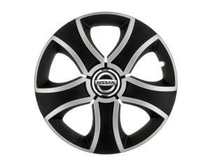 Set 4 capace roti Bis Gri-Negru R14 pentru gama auto Nissan - Img 1