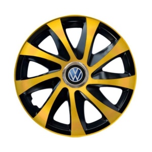 Set 4 capace roti Drift extra gold R14 Compatibil Cu VW - Img 3