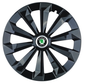 Set 4 capace roti Fame negru R14 pentru gama auto Skoda - Img 1