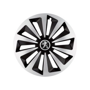Set 4 capace roti Fox Gri-Negru R15 Compatibil Cu Peugeot - Img 3