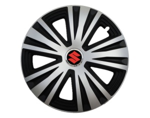 Set 4 capace roti Glory Gri-Negru R15, Compatibil Cu Suzuki