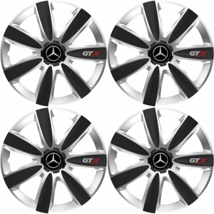 Set 4 Capace Roti GTX Carbon Gri-Negru R16, Compatibil Cu Mercedes - Img 2