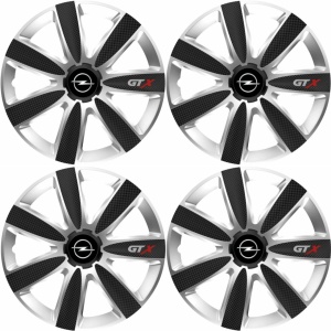 Set 4 Capace Roti GTX Carbon Gri-Negru R16, Compatibil Cu Opel - Img 2