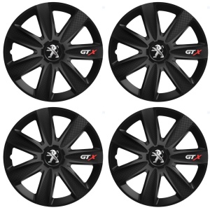 Set 4 Capace Roti GTX Carbon Negru R16, Compatibil Cu Peugeot - Img 2
