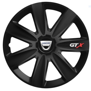 Set 4 Capace Roti GTX Negru Carbon Dacia, R16 - Img 1