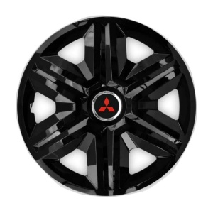 Set 4 capace roti hubcaps fast black R15 Compatibil Cu Mitsubishi - Img 3