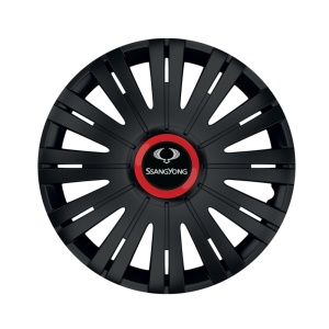 Set 4 capace roti Negre Cu Inel Rosu Active R15 pentru gama auto SsangYoung - Img 1