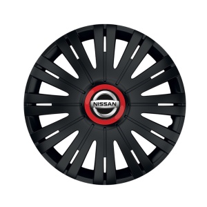 Set 4 capace roti Negre Cu Inel Rosu Active R16 Compatibil Cu Nissan